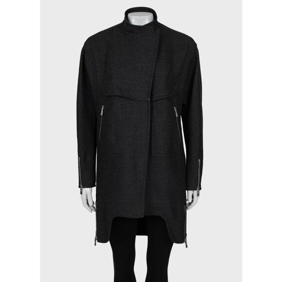 Saint Laurent Dark Gray Wool Coat - Size Medium (FR38) - Picture 2 of 7